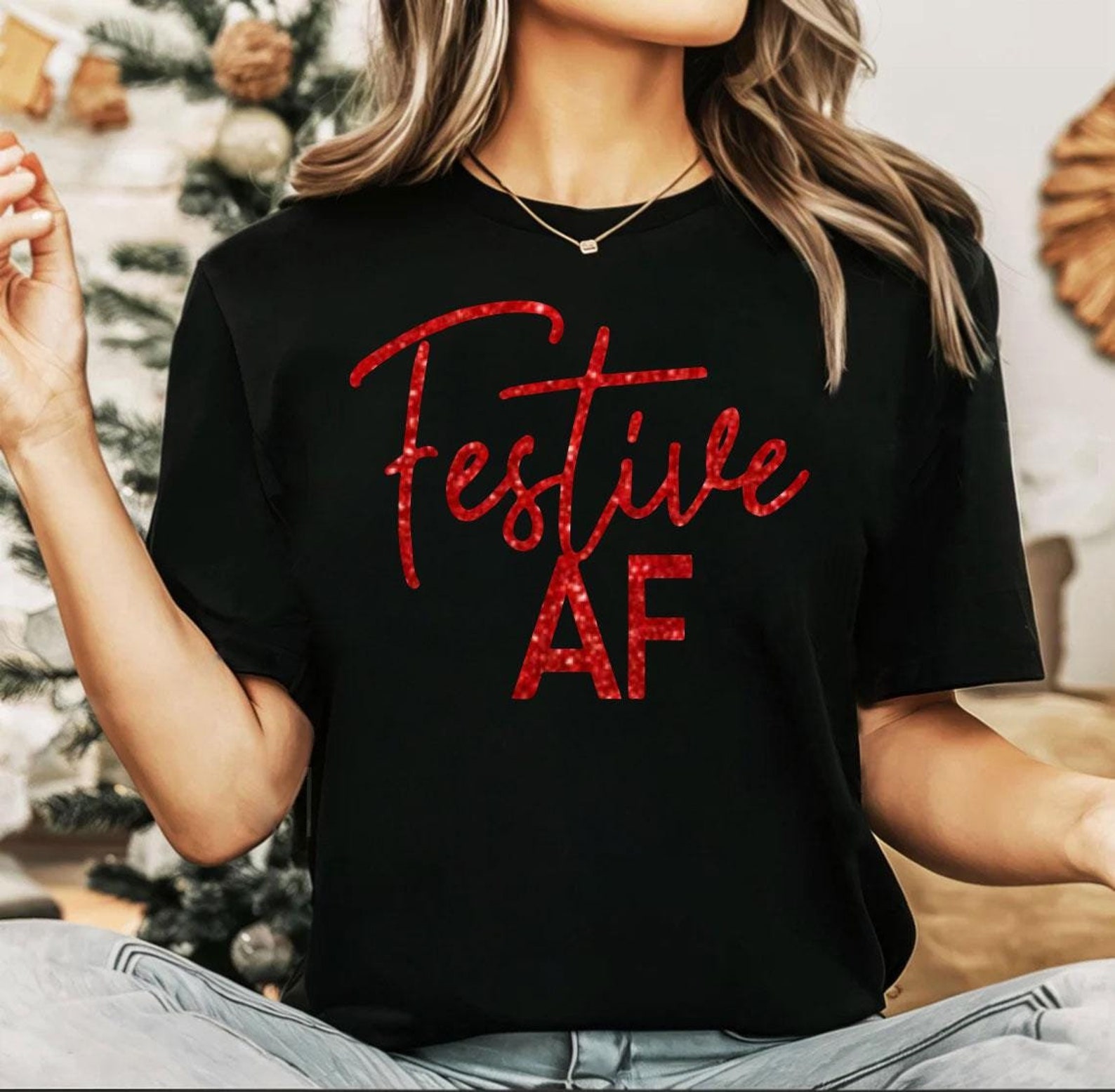 Christmas T-shirt, Christmas Lights Shirt,Christmas Family Top, Holiday , Gift, Christmas Family Matching Shirt,Santa,gift, Glitter AF