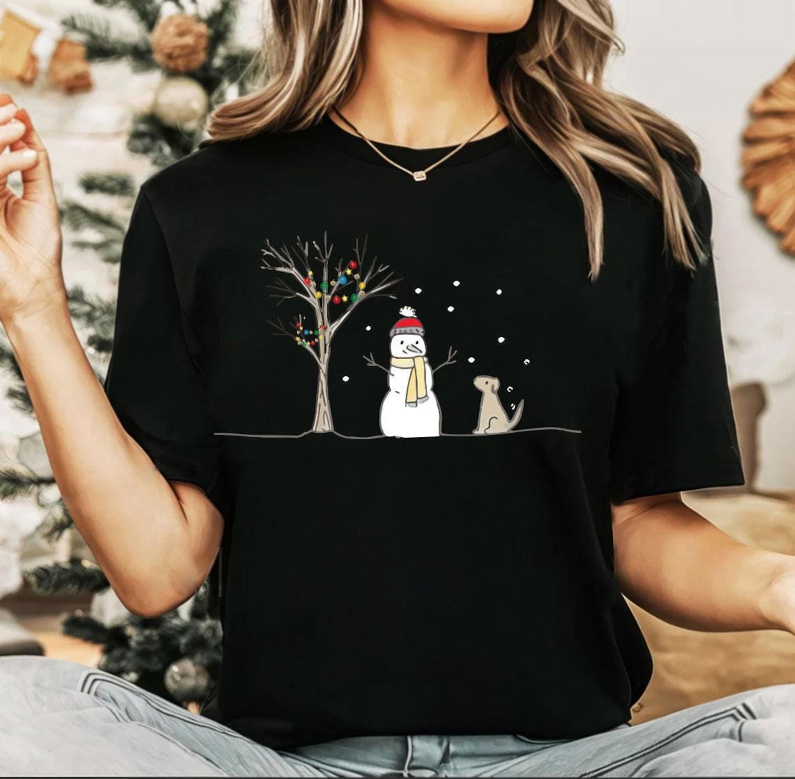 Christmas T-shirt, Christmas Lights Shirt, Christmas Family Top, Holiday Gift, Christmas Family Matching Shirt, Santa, gift , Snowman Dog
