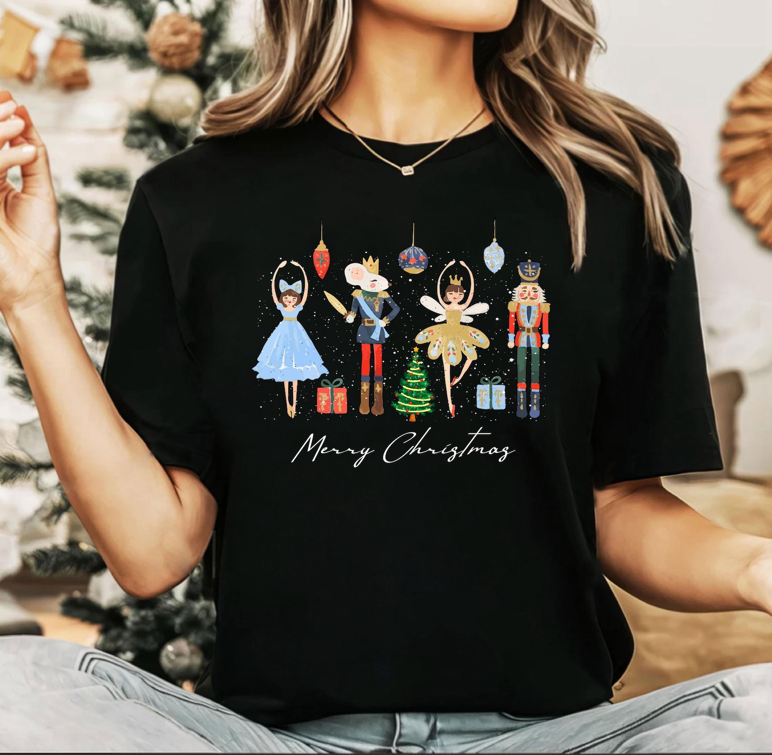 Christmas T-shirt, Christmas Lights Shirt, Christmas Family Top, Holiday ,Gift, Christmas Family Matching Shirt, Santa, Nutcracker