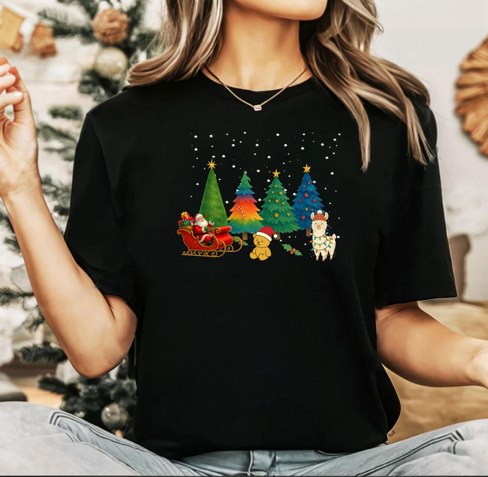 Christmas T-shirt, Christmas Lights Shirt, Christmas Family Top, Holiday Gift, Christmas Family Matching Shirt, Santa, gift, Christmas Lit