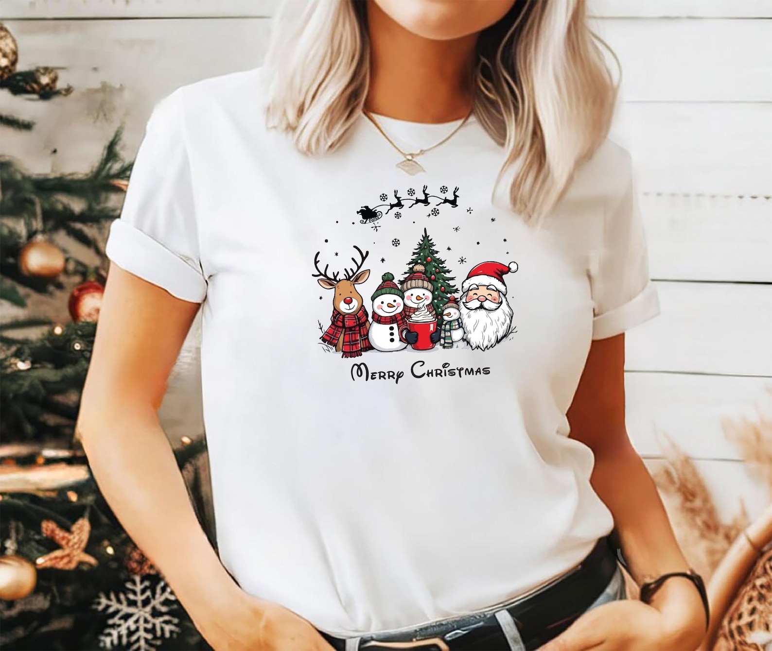 Christmas T-shirt, Christmas Lights Shirt, Christmas Family Top, Holiday Gift, Christmas Family Matching Shirt, Santa, gift, Team Snow