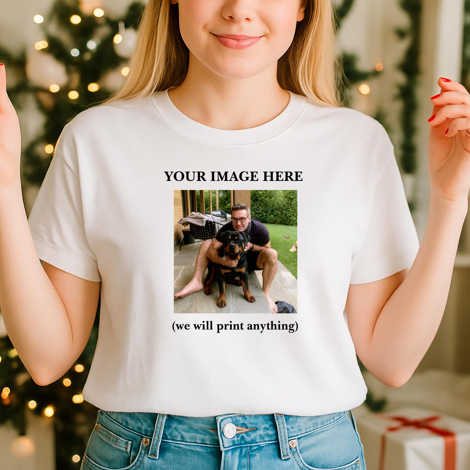 Custom Photo T-shirt, Christmas Photo Shirt, DTF PRINT, Merry Christmas T-shirt, Personalized Family Elf, Custom DTF, Dtf print