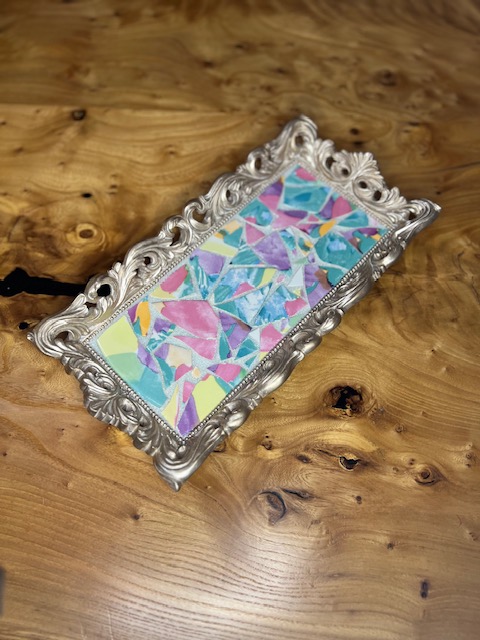 One-of-a-Kind Vintage Mosaic Decorative Tray