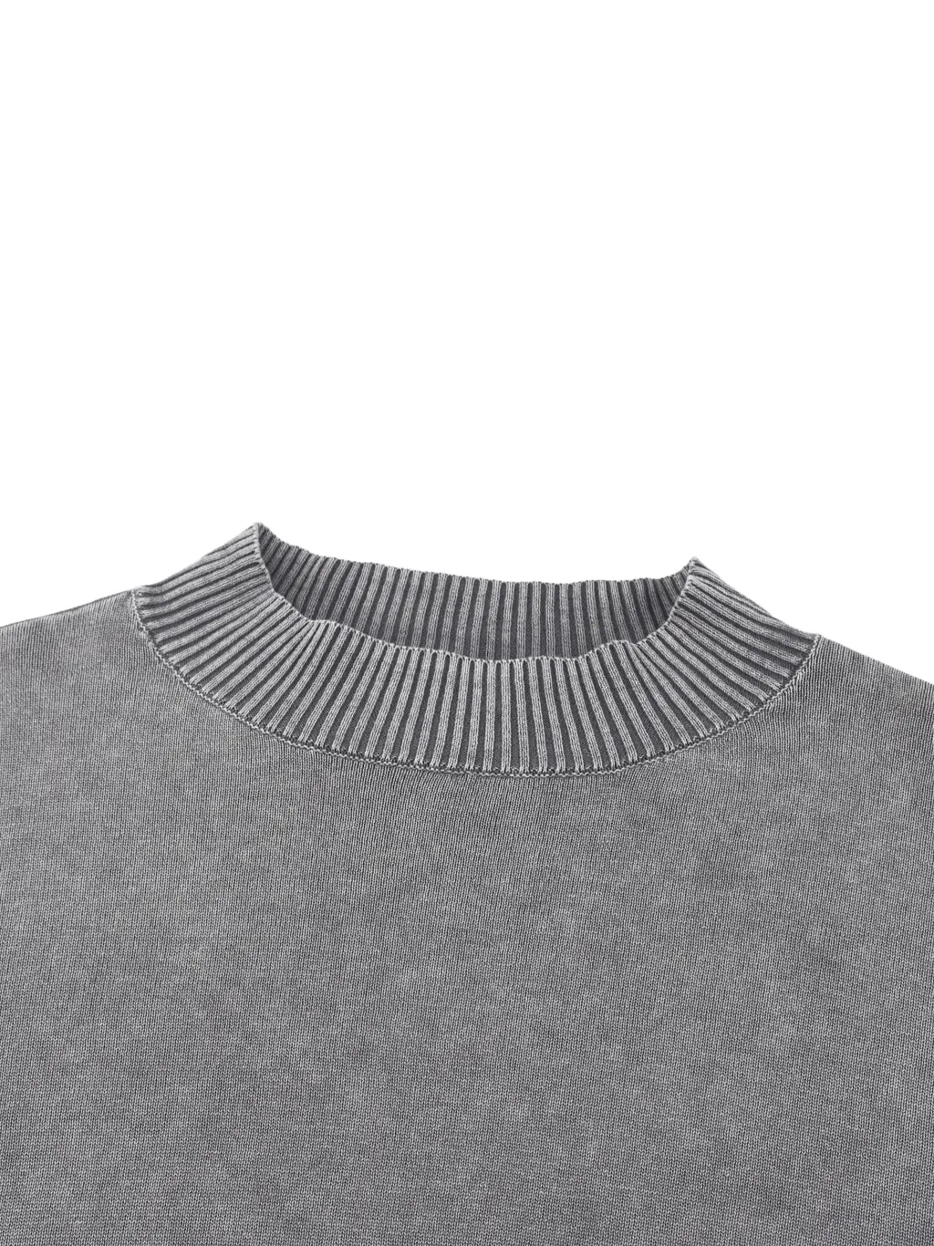 Mineral Wash Balloon Sleeve Cropped Sweater