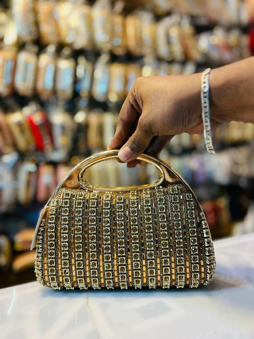 Luxury rhinestone-embellished evening clutch bag