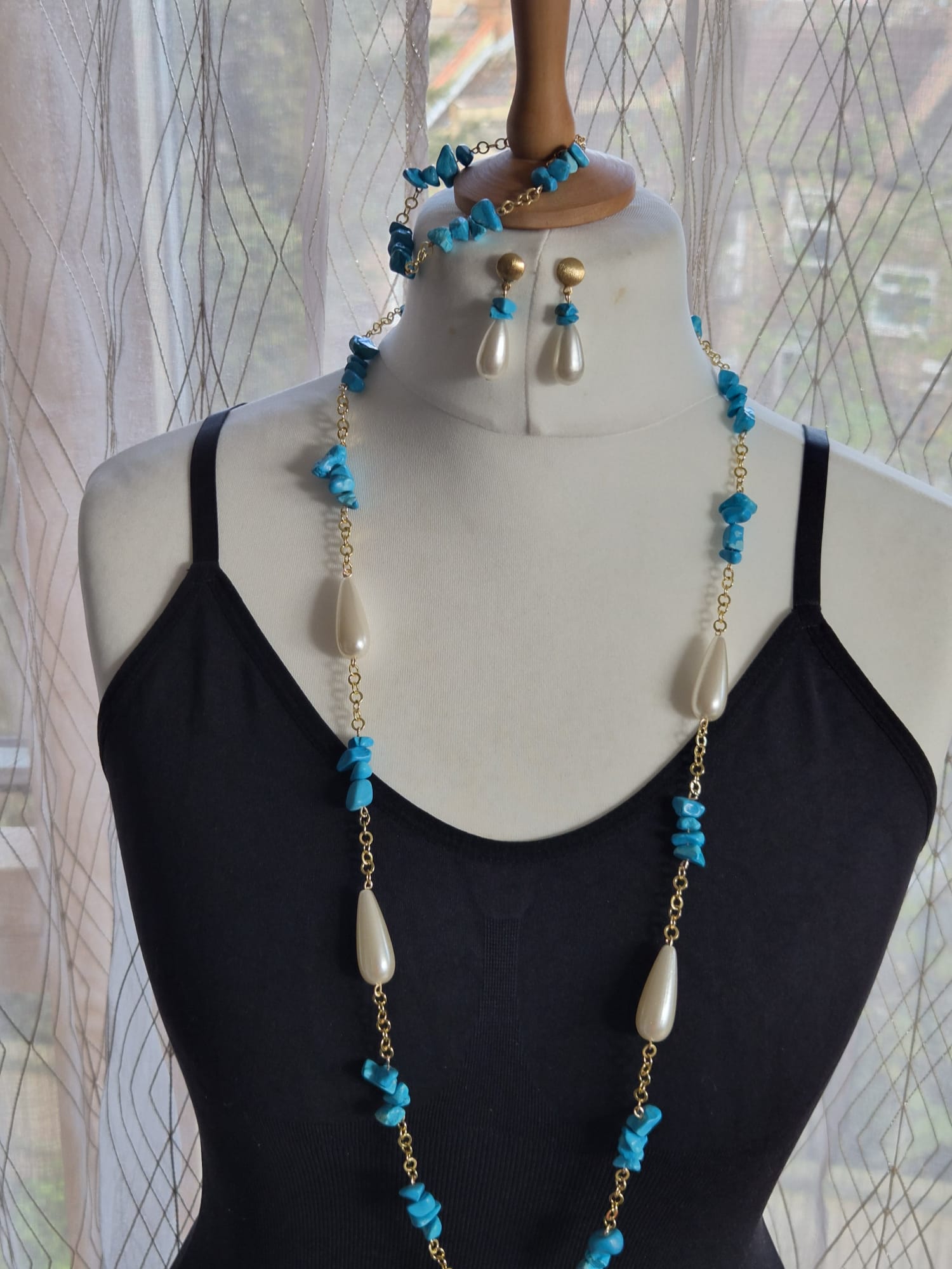 Turquoise & Pearl Jewelry Set