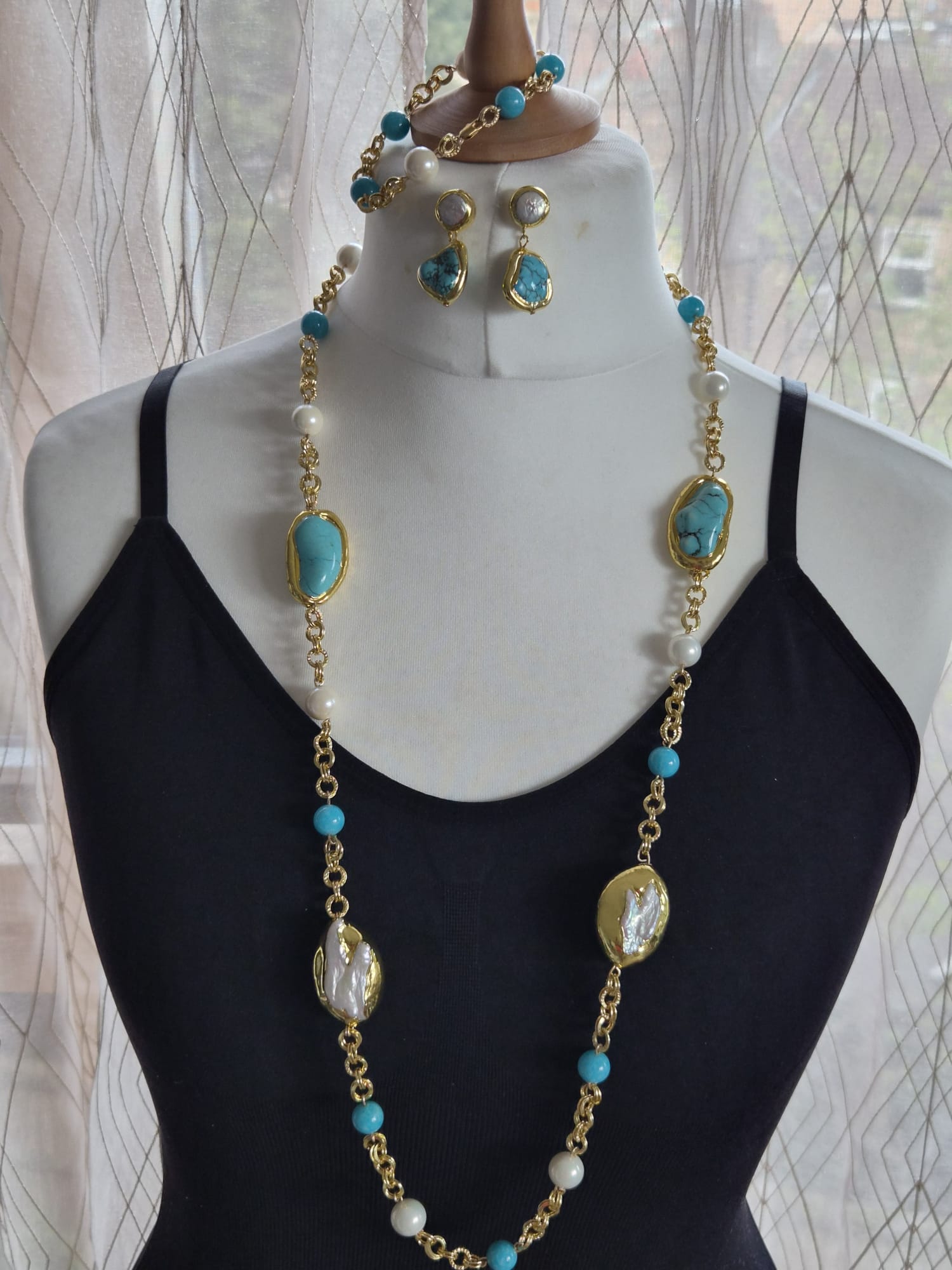 Turquoise & Gold Jewelry Set