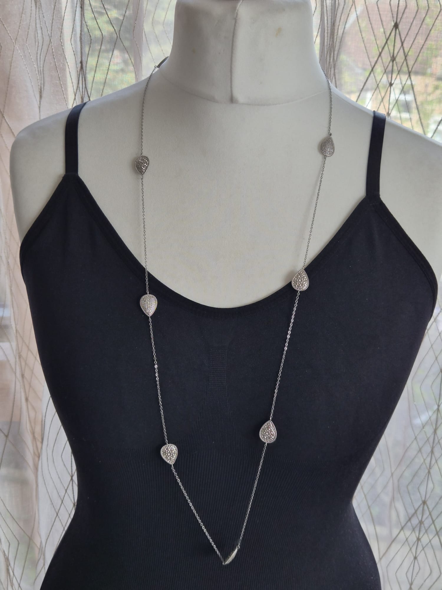 Silver Long Pendant Necklace