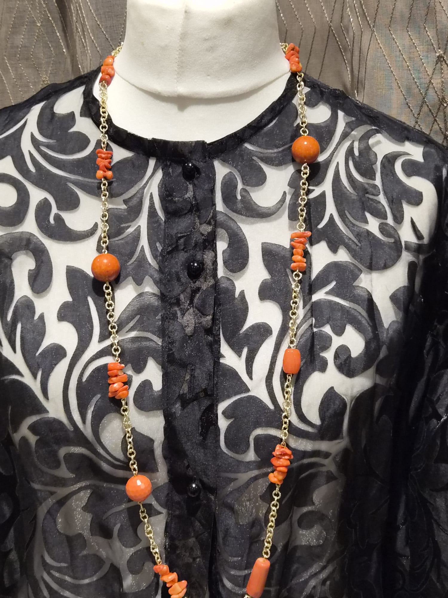 Handcrafted Coral Bead Necklace