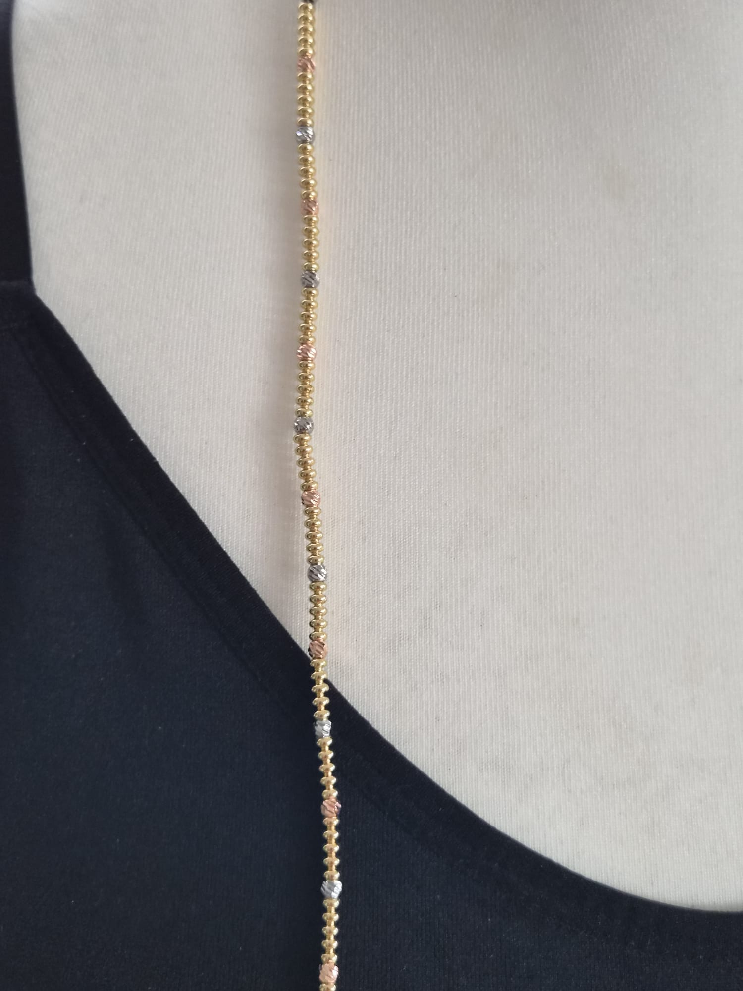 Gold Beaded Long Necklace