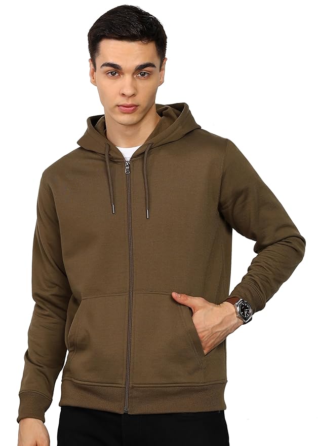 Brown Zip-Up Hoodie