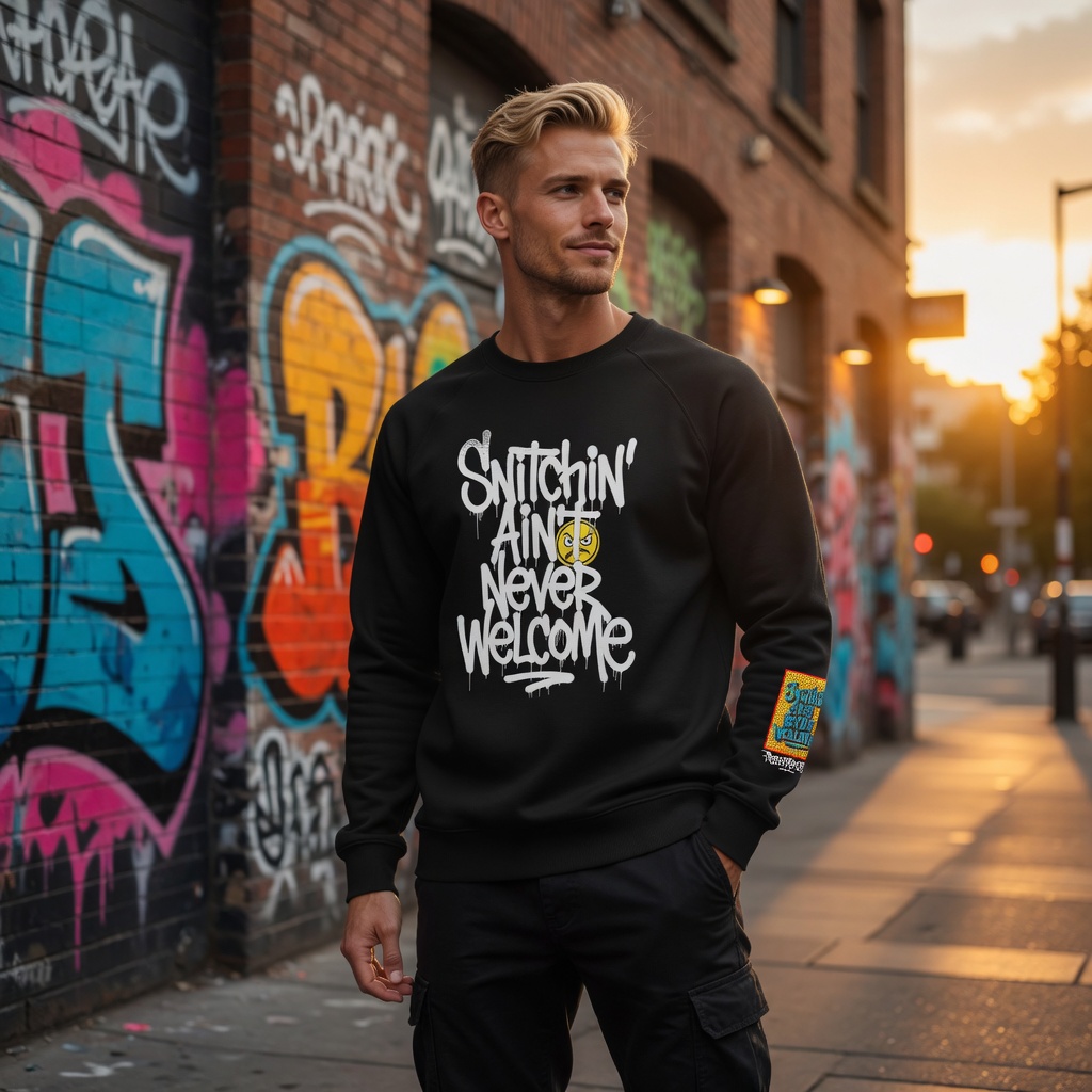 Snitchin organic raglan sweatshirt