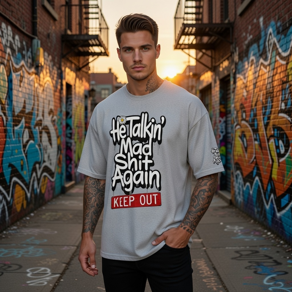 Talking oversized t-shirt