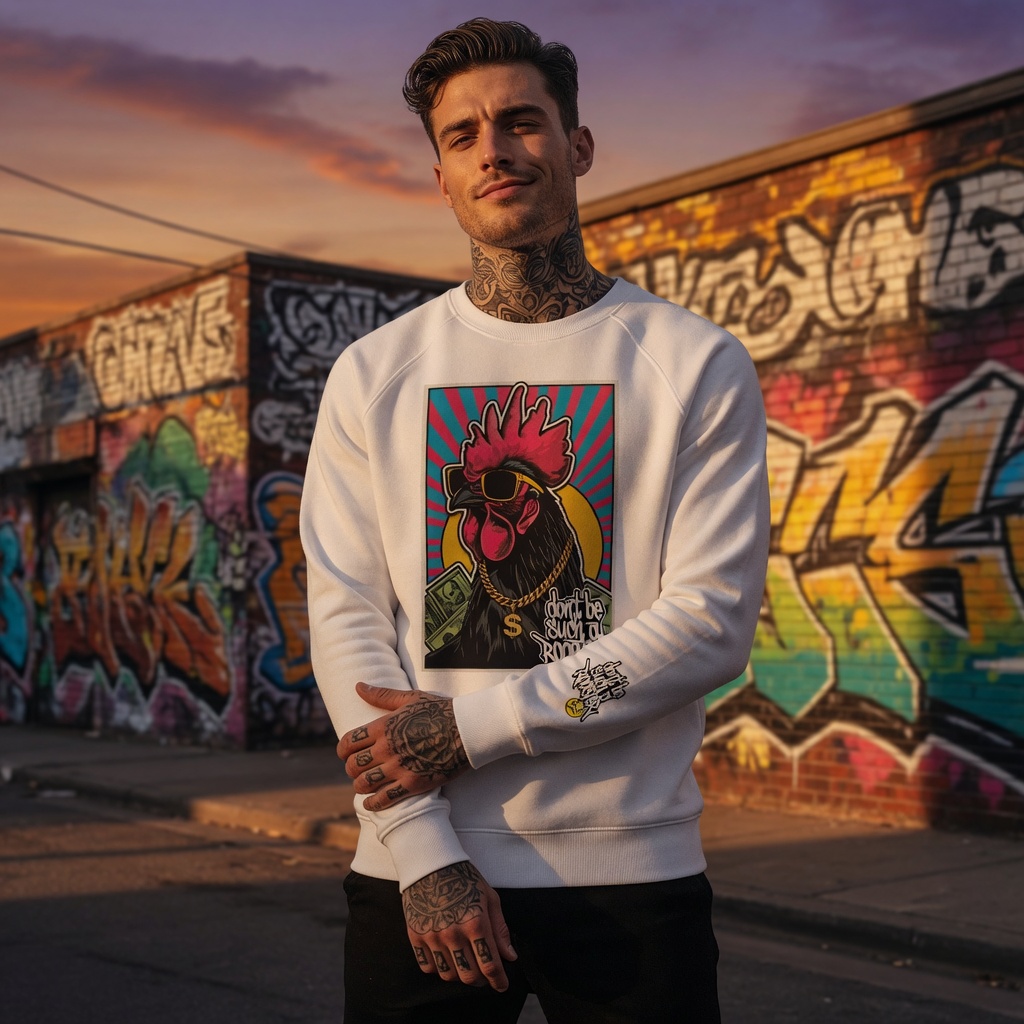 Rooster organic raglan sweatshirt
