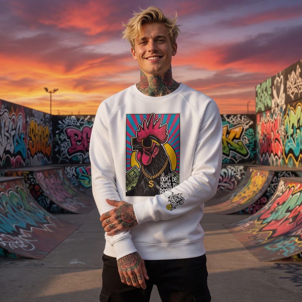 Rooster organic raglan sweatshirt