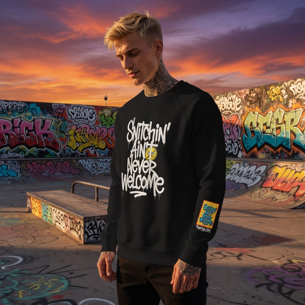 Snitchin organic raglan sweatshirt