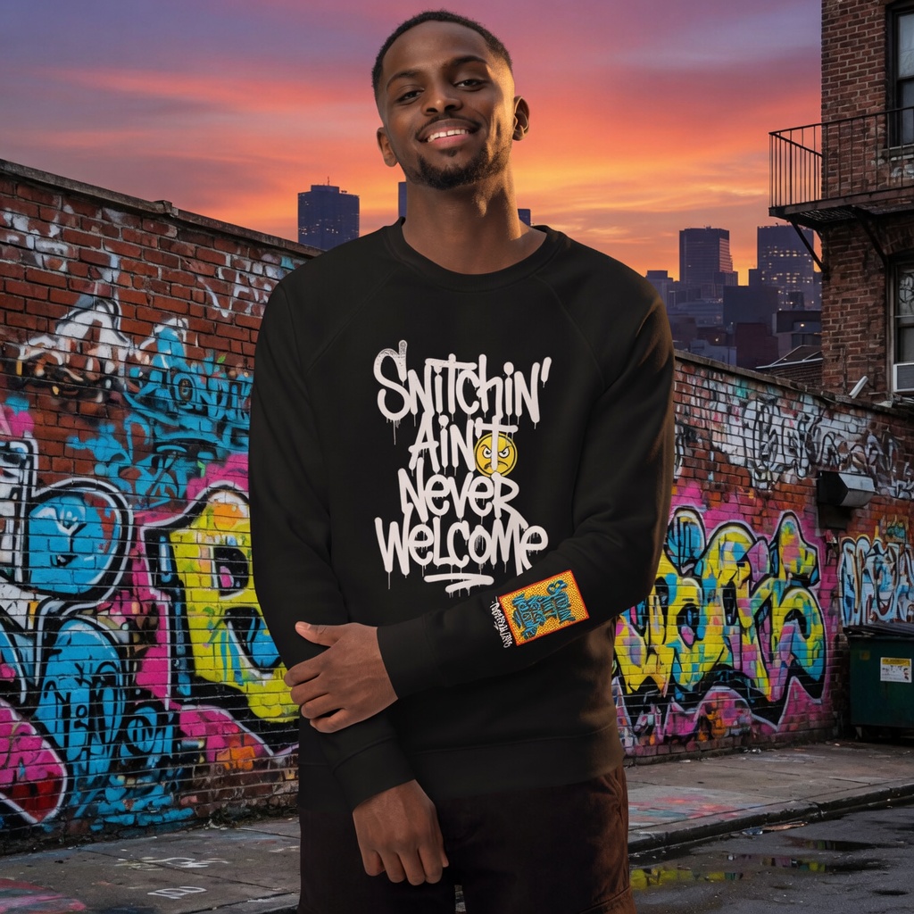 Snitchin organic raglan sweatshirt