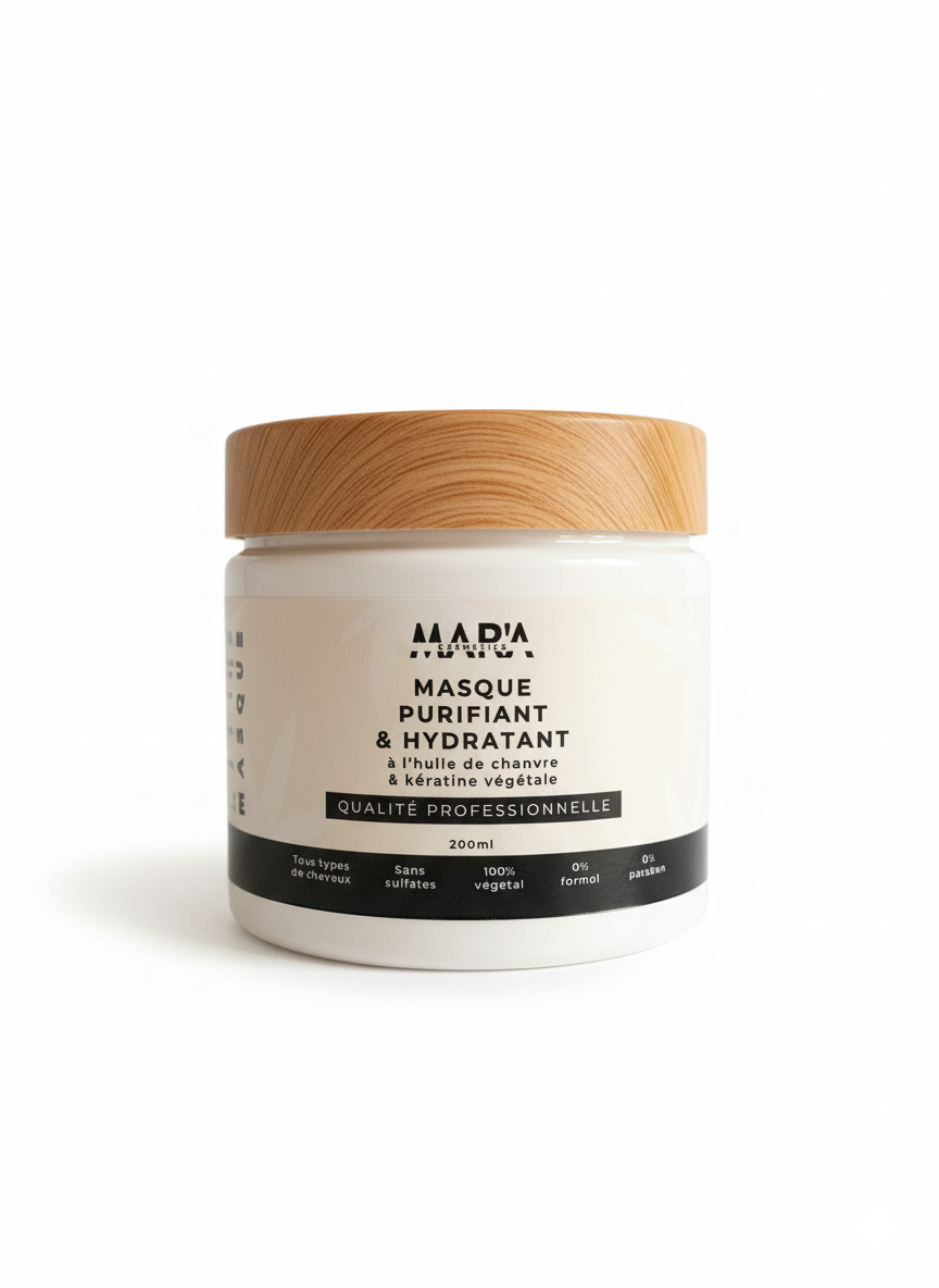Masque cheveux huile de chanvre & kératine végétale 200ml | Mar'a cosmetics