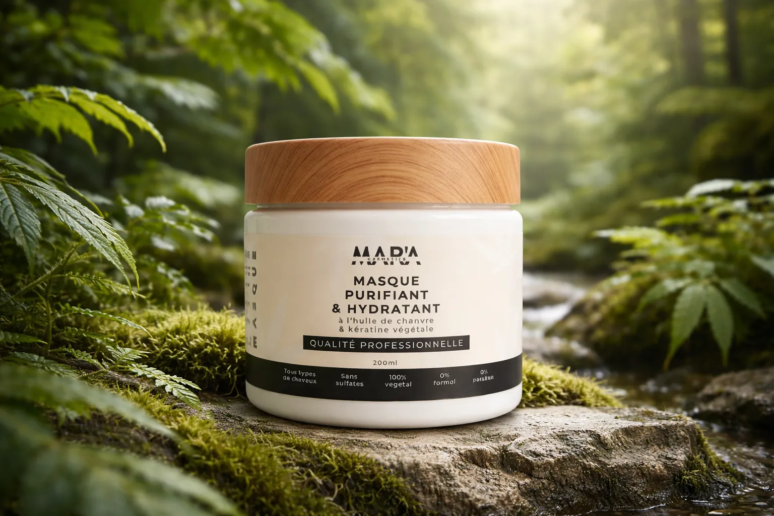 Masque cheveux huile de chanvre & kératine végétale 200ml | Mar'a cosmetics