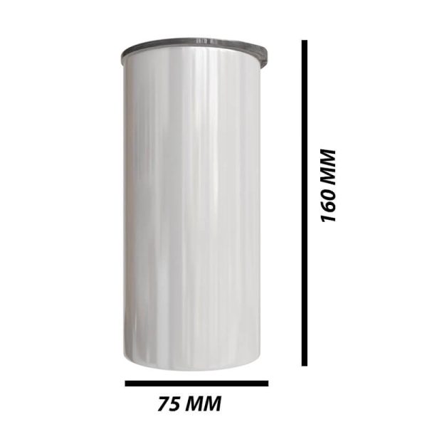 Double Wall Stainless Steel White Skinny Tumbler