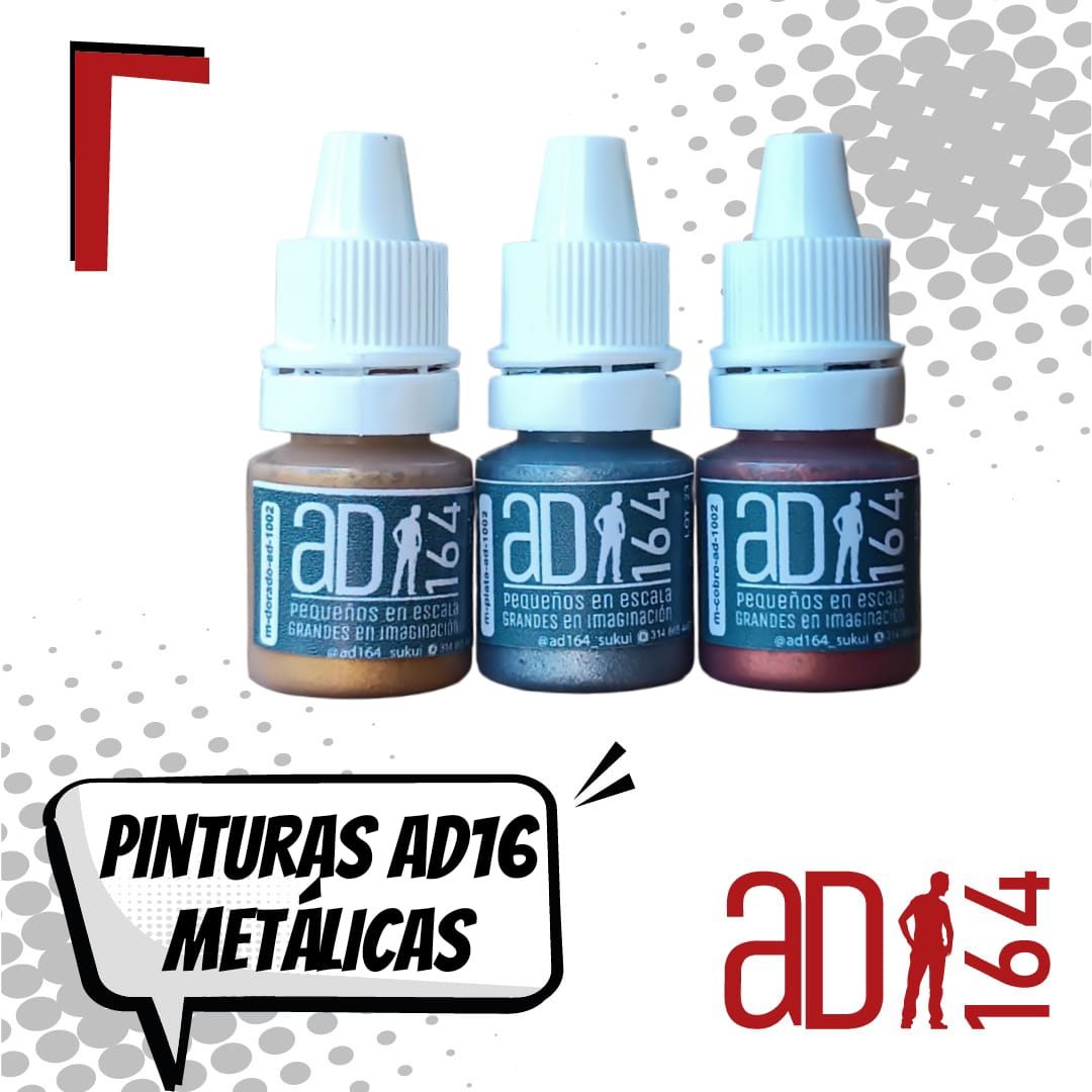 SET METALIZADAS: 3  pinturas metalizadas AD164 