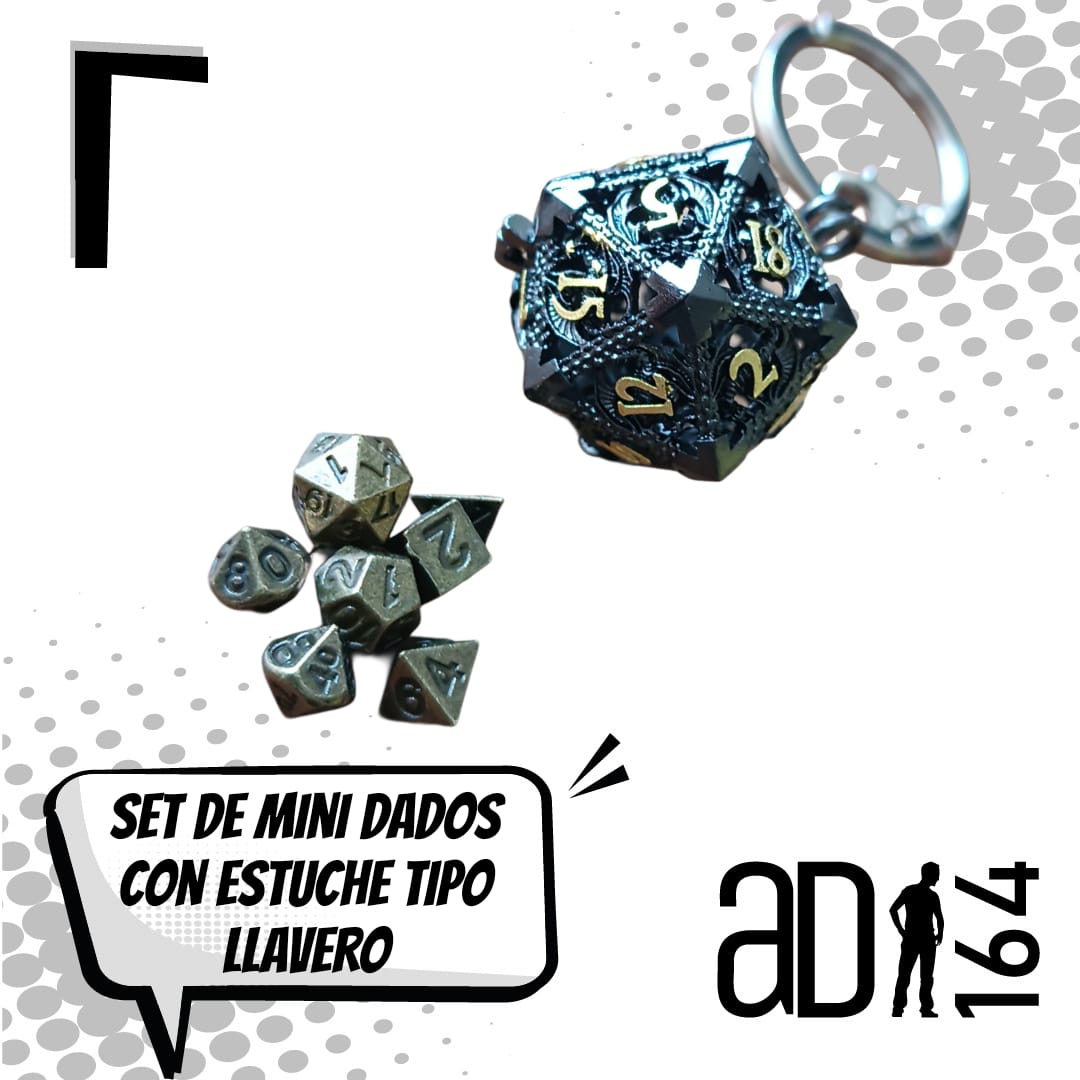 Set  de Dados Mini con Estuche para Juegos de Rol