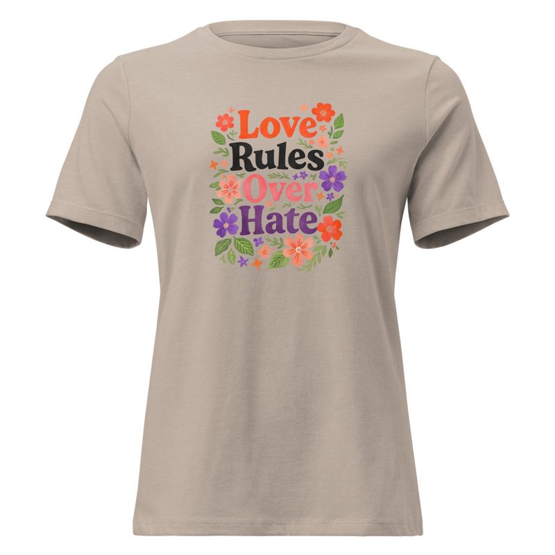 Love Rules Over Hate Shirt | Positive Message Graphic Tee