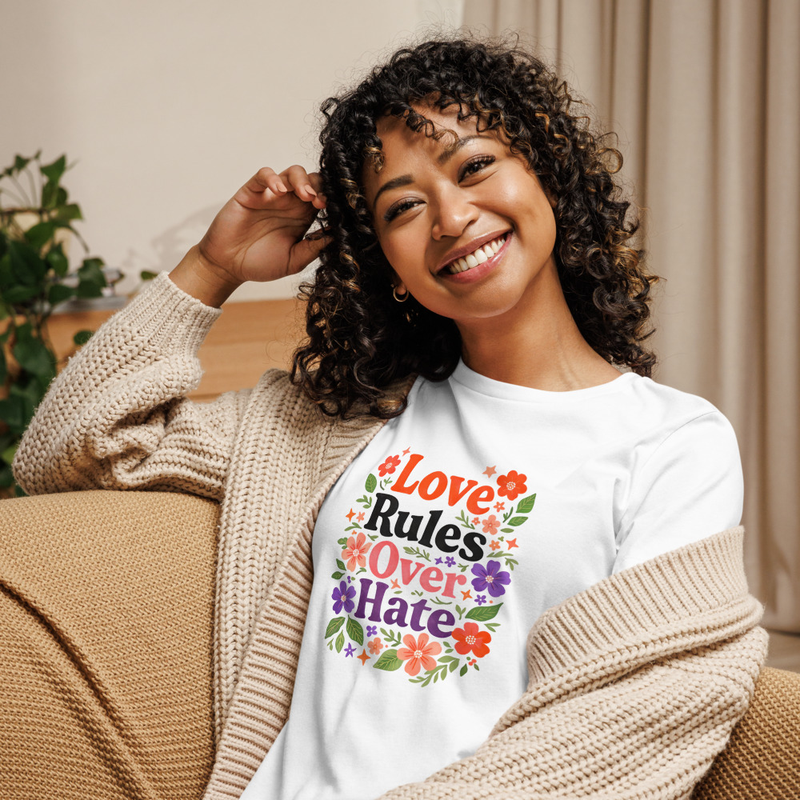 Love Rules Over Hate Shirt | Positive Message Graphic Tee