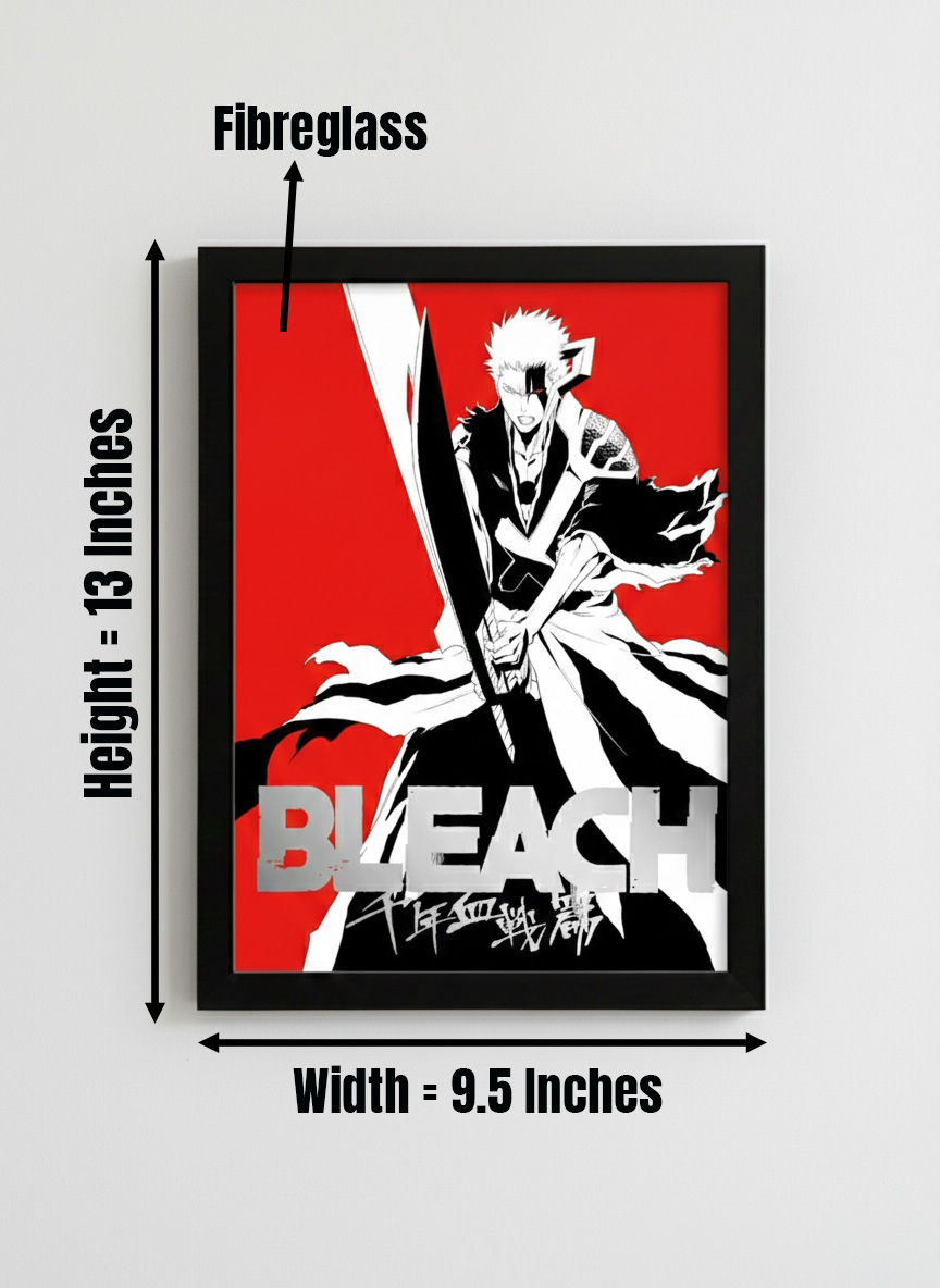 Bleach Ichigo Kurosaki Anime Poster – A4 Framed Wall Art