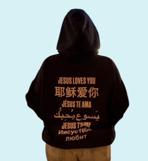 Multilingual 'Jesus Loves You' Hoodie