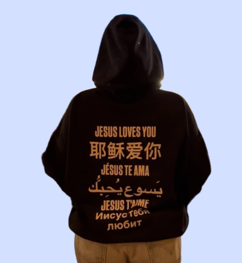 Multilingual 'Jesus Loves You' Hoodie