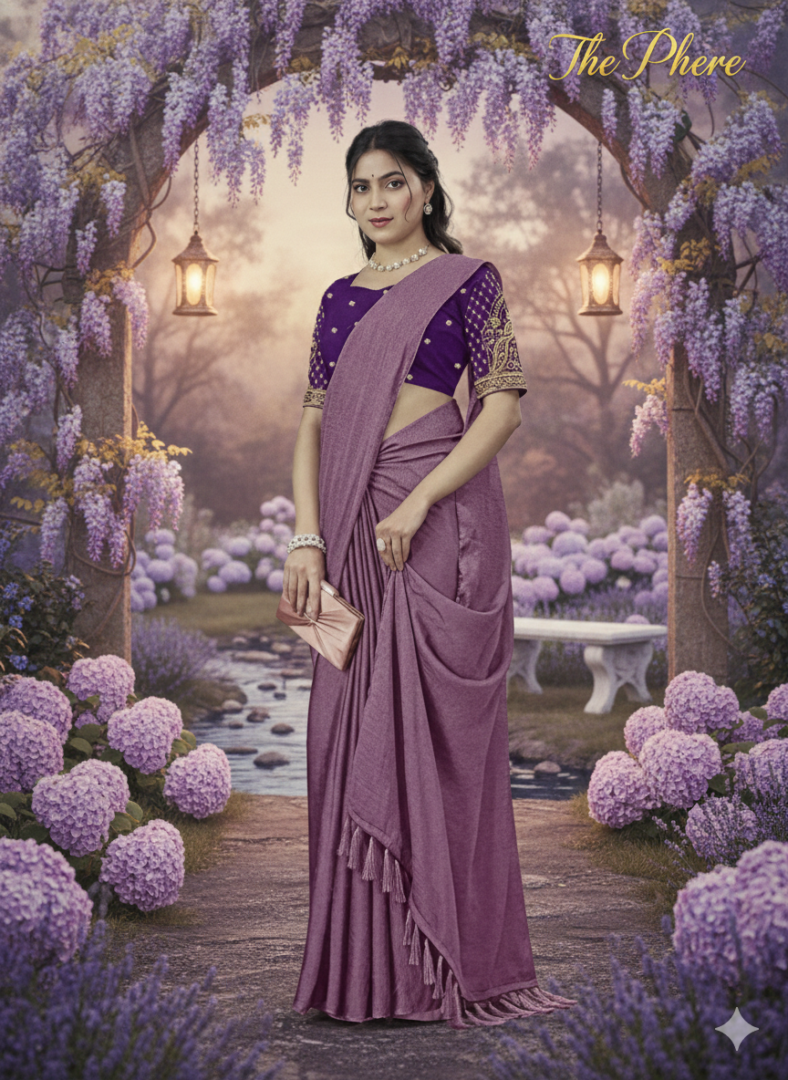 Lavender Mauve Classic Saree