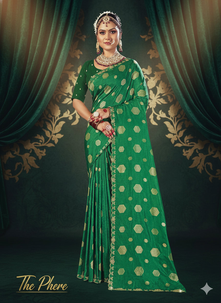 Emerald Green Silk Saree