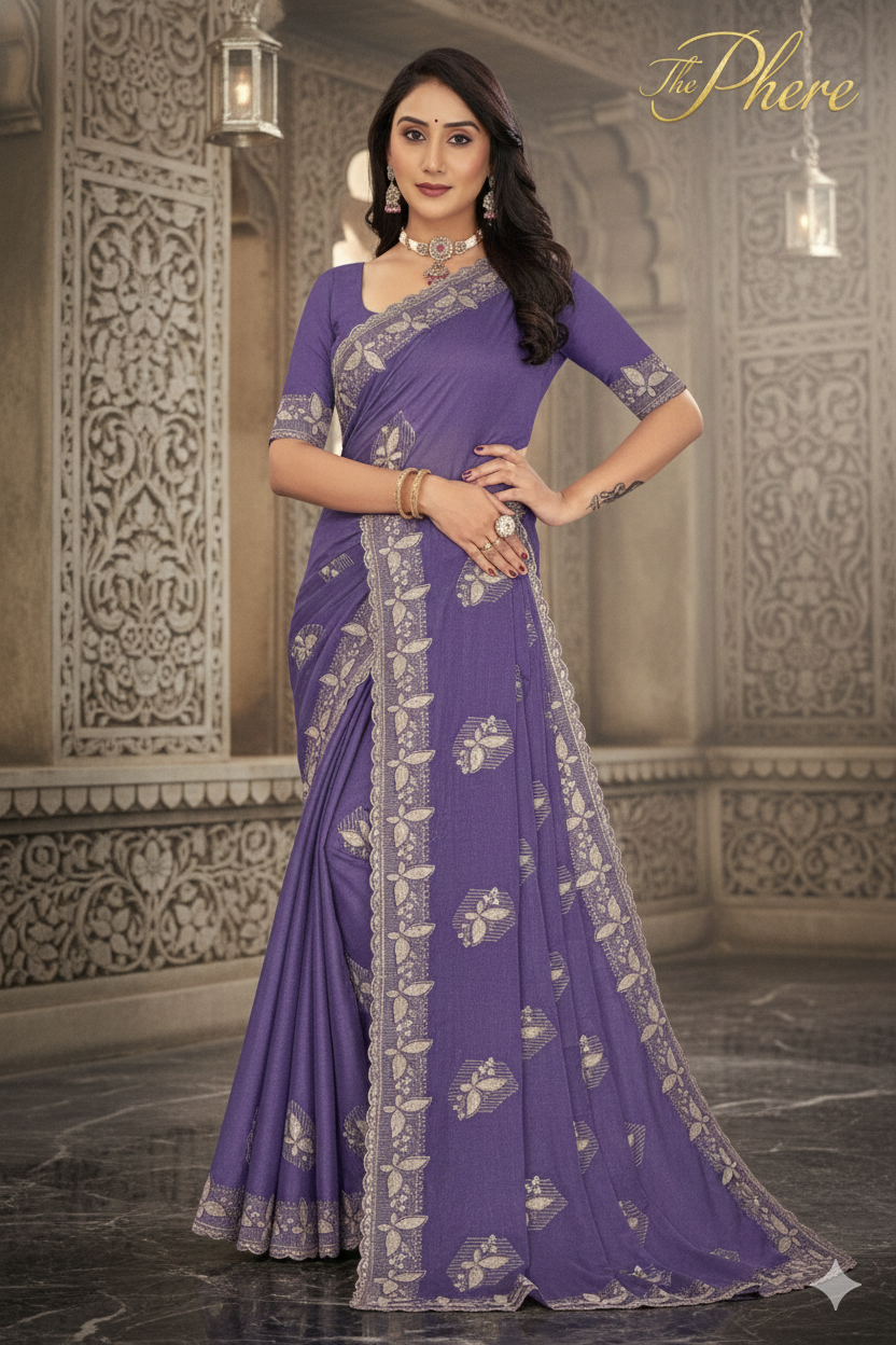 Purple  Designer Saree