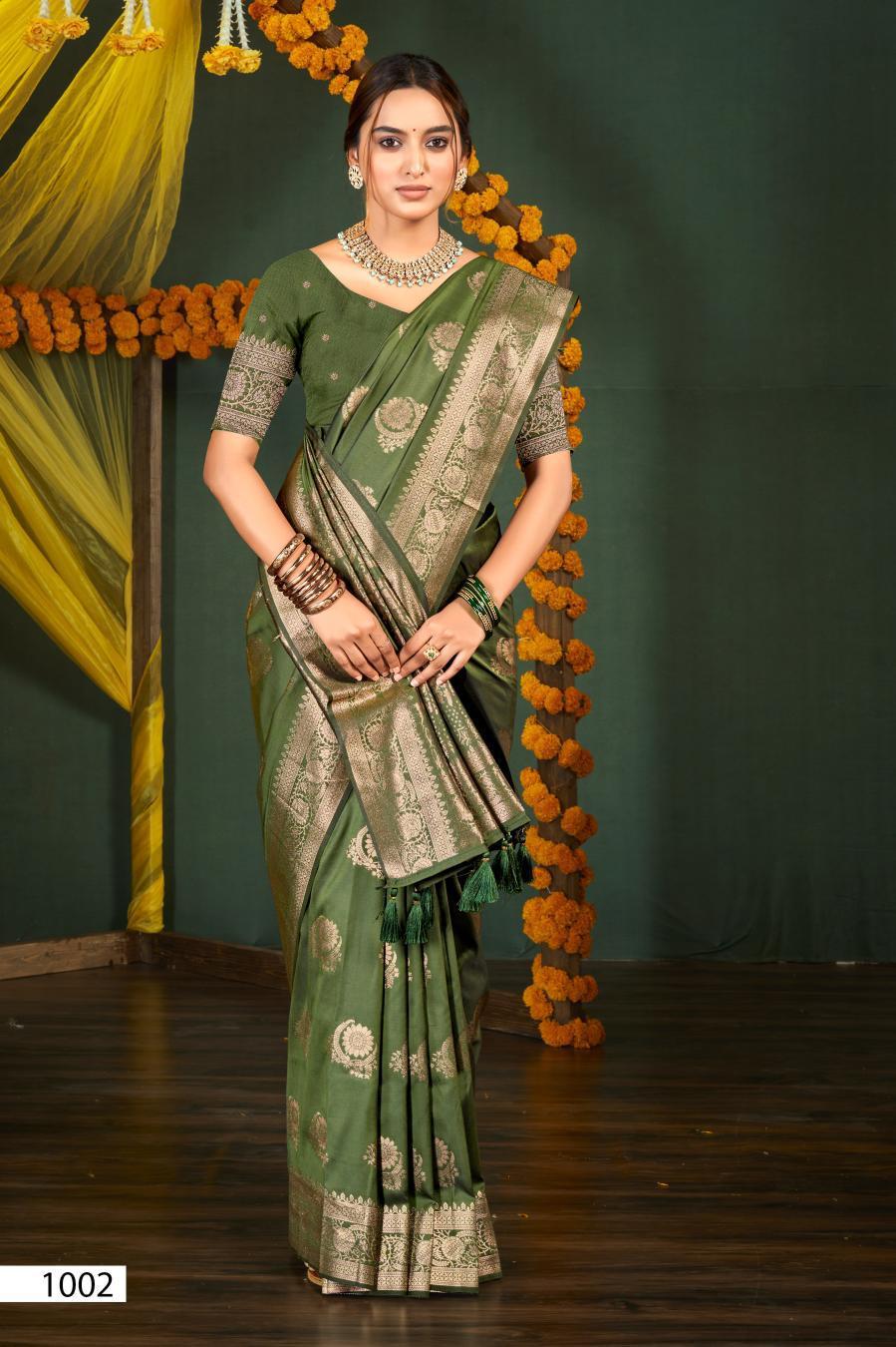 Green Banarasi Silk Saree