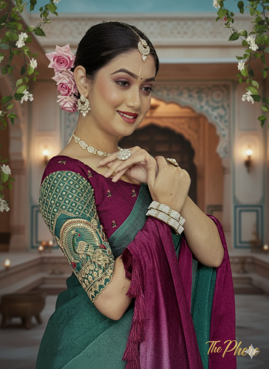 Elegant Dual-Tone Saree