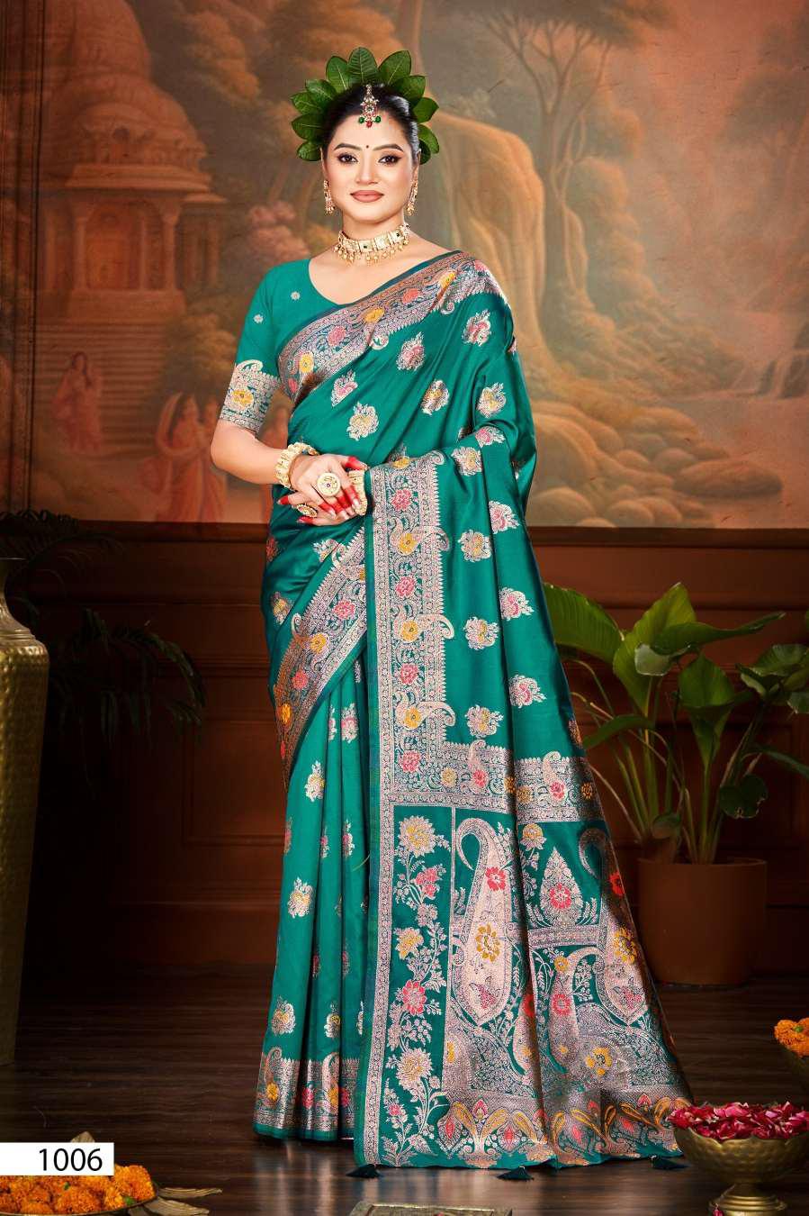 Traditional Green Floral Saree