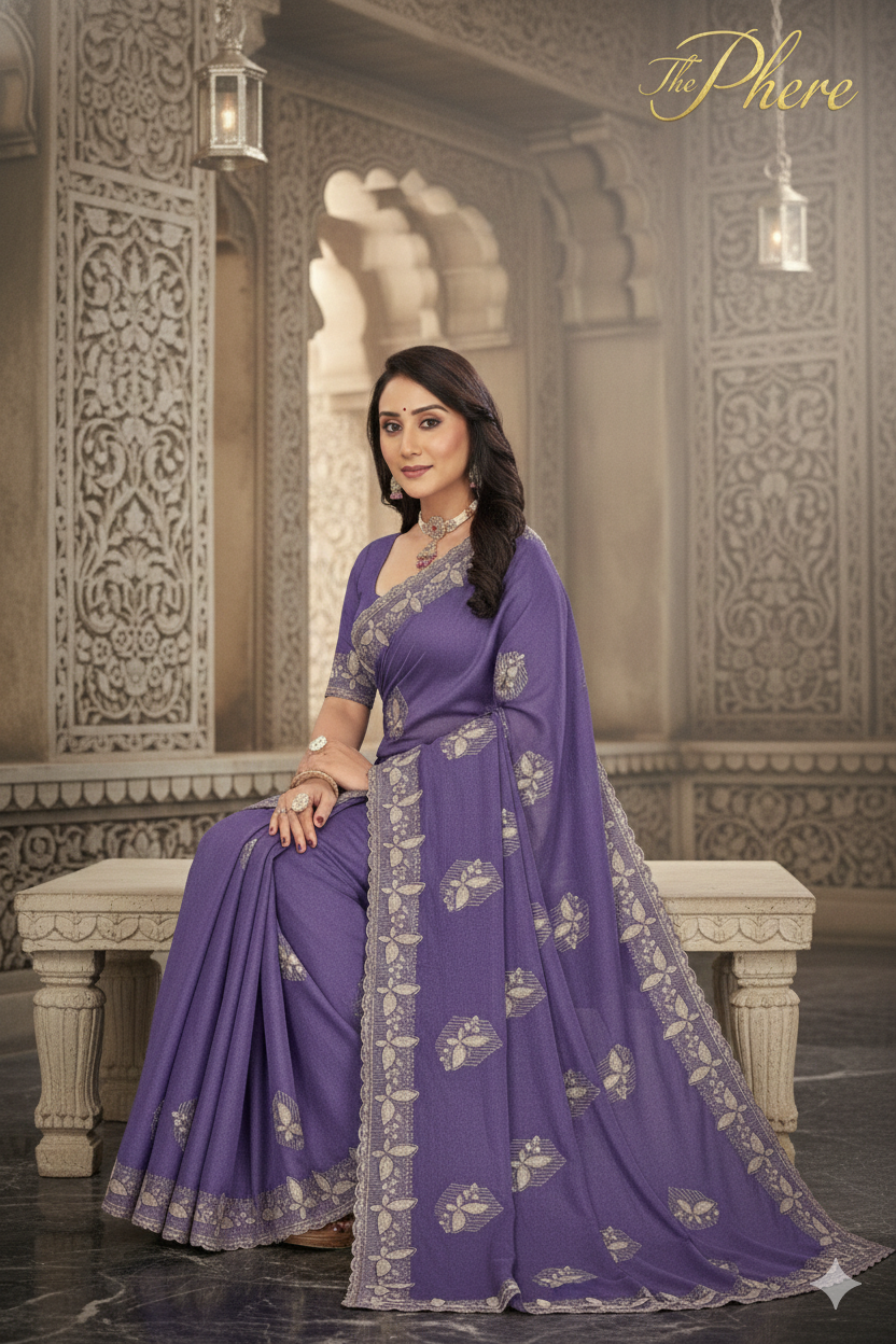 Purple  Designer Saree
