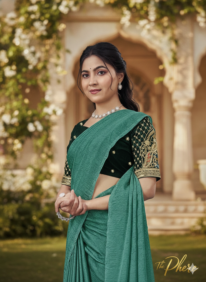 Elegant Teal Saree