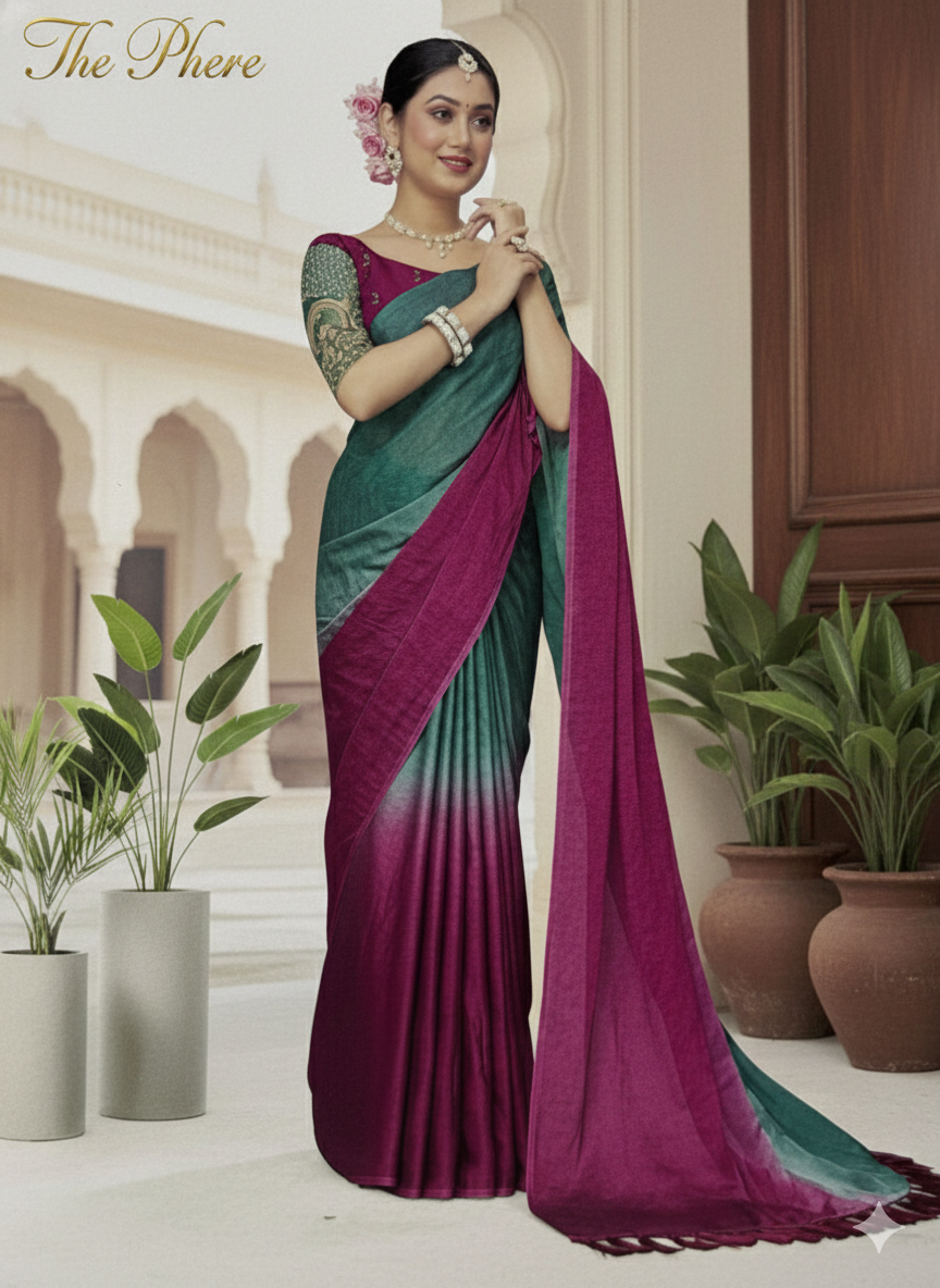 Elegant Dual-Tone Saree