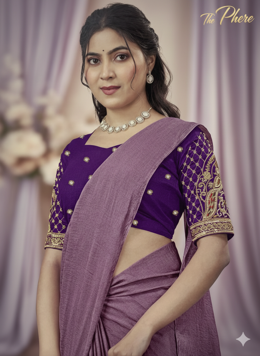 Lavender Mauve Classic Saree