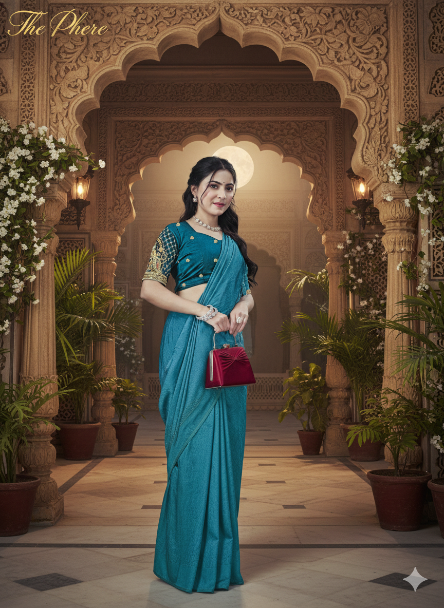Elegant Blue Draped Saree