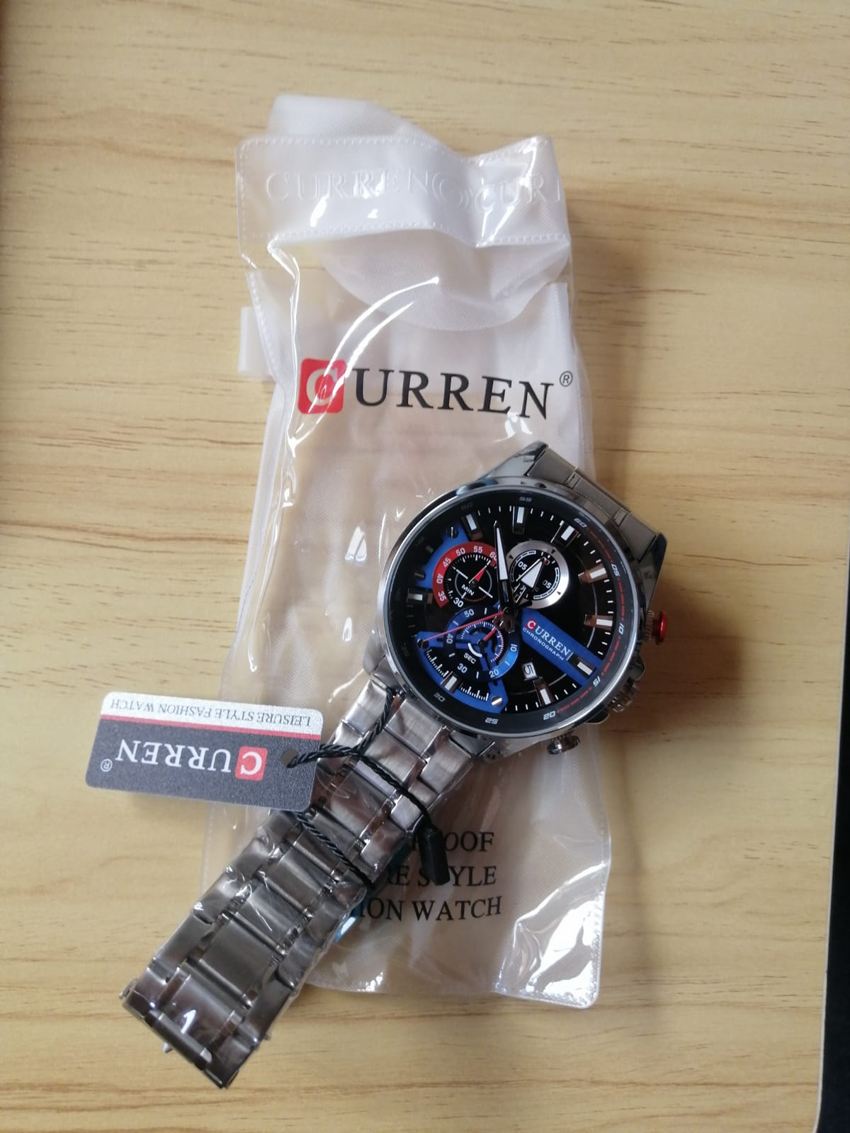 Reloj current con cronografo, acero inoxidable.