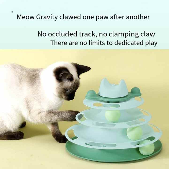 Blue Orange Green Four-Layer Cat Turntable Toy