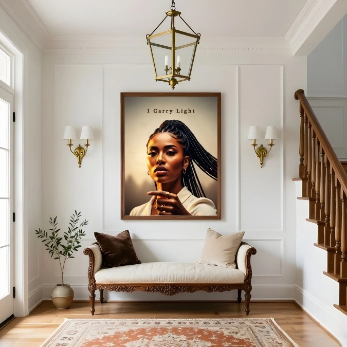 I Carry Light — Black Woman Faith Art — Digital Art Print