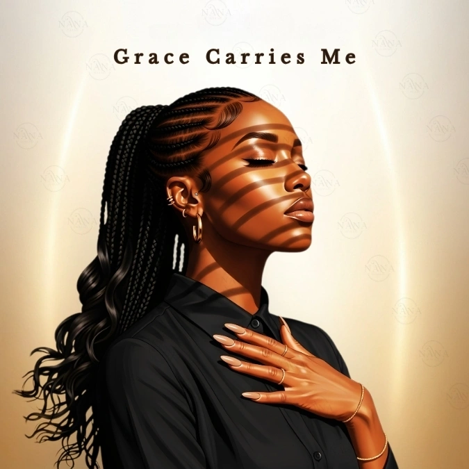 Grace Carries Me | Black Woman Faith Art | Ephesians 2:8 Scripture Wall Art Print | Nana Faith Art|  Digital Wall Art