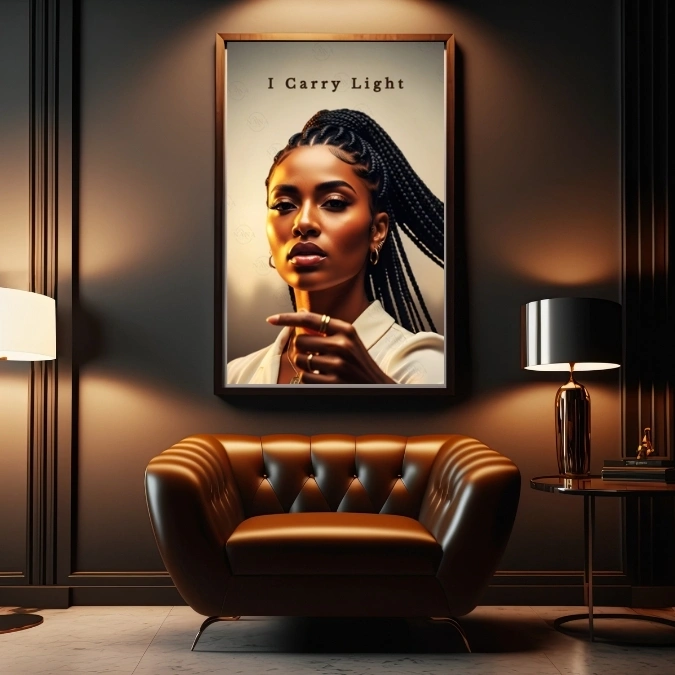 I Carry Light — Black Woman Faith Art — Digital Art Print