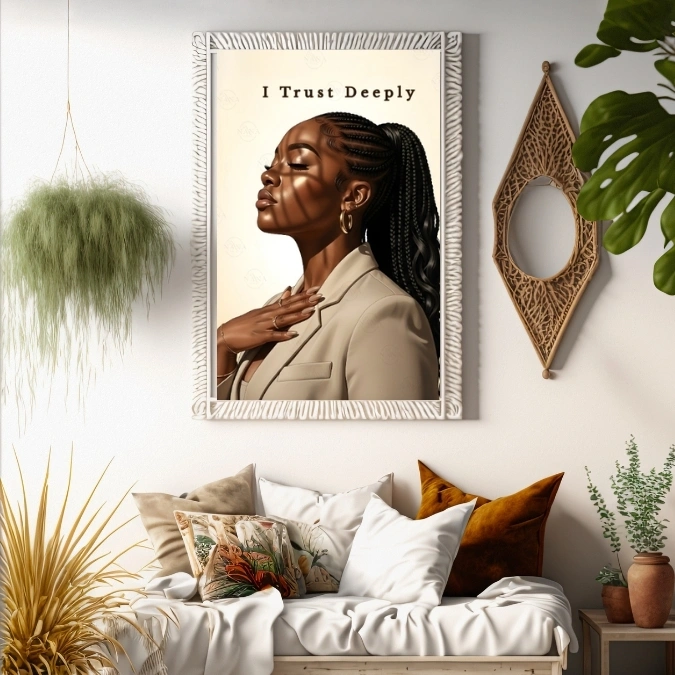 I Trust Deeply —  Black Woman Faith Art — Digital Wall Art  