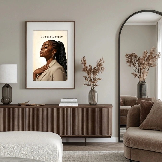 I Trust Deeply —  Black Woman Faith Art — Digital Wall Art  