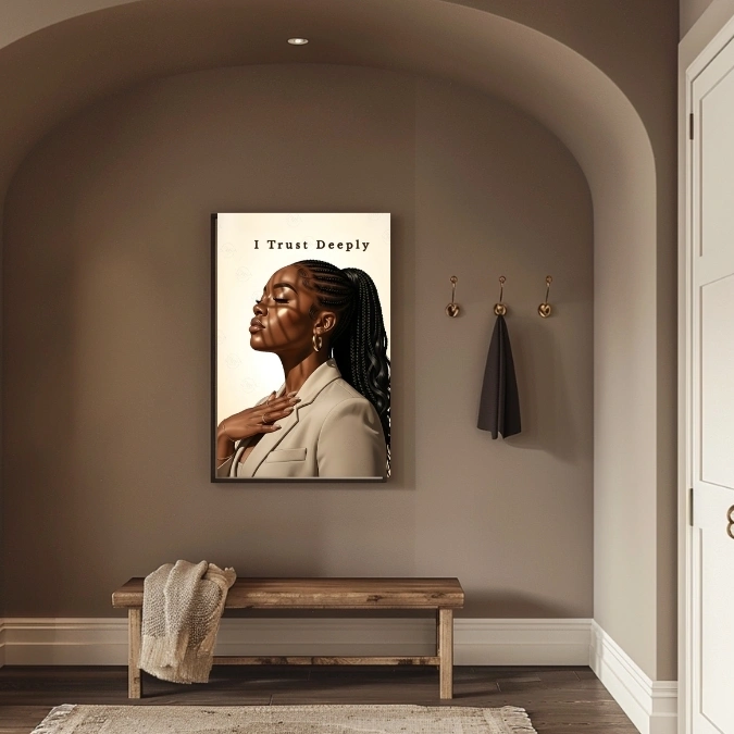 I Trust Deeply —  Black Woman Faith Art — Digital Wall Art  